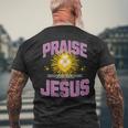 Praise Jesus Our Lord &Aviour For An Abundant New Life メンズTシャツ バックプリント 高齢者への贈り物