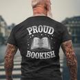 Proud Bookish Open Book Reading愛好家。 メンズTシャツ バックプリント 高齢者への贈り物