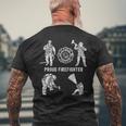 Proud 消防士 消防用品 グラフィック シンボル 消防士 長袖tシャツ メンズTシャツ バックプリント 高齢者への贈り物