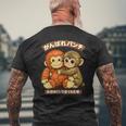 Punch Japanese Monkey Friendship Orangutan Punchkin Punch メンズTシャツ バックプリント 高齢者への贈り物