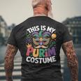 This Is My Purim Costume Jewish Holiday Mask Carnival Party Men's T-shirt Back Print Gifts for Old Men