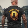 Purr-Evil お化け猫 ハロウィン メンズTシャツ バックプリント 高齢者への贈り物