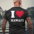 Red Heart I Love Hawai'i メンズTシャツ バックプリント 高齢者への贈り物