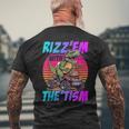 Rizz 'Em With The Tism 恐竜 T-Rex Meme Autism メンズTシャツ バックプリント 高齢者への贈り物