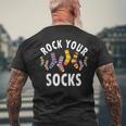 Rock Yourocks Awareness World Downyndrome Day メンズTシャツ バックプリント 高齢者への贈り物
