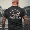 Staming Alongintage Train 機関車 メンズTシャツ バックプリント 高齢者への贈り物