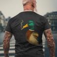 Stockente Ente Raucht Eine Zigaretteintage Lustige Ente Jagd T-Shirt mit Rückendruck Geschenke für alte Männer