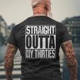 Straight Outta My Thirties メンズTシャツ バックプリント 高齢者への贈り物