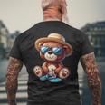 Summeribes テディベア 完璧な夏プリント メンズTシャツ バックプリント 高齢者への贈り物