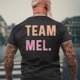 Team Mel 名前 メンズTシャツ バックプリント 高齢者への贈り物