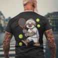Tennis Faultier Lustig Geschenkpruch T-Shirt mit Rückendruck Geschenke für alte Männer
