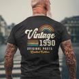 Vintage 1990 Pièces Originales 35Ème Anniversaire Retro T-shirt imprimé au dos Cadeaux pour les vieillards
