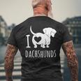Wiener Dog ダックスフンド 犬 ペット愛好家 I Love Dachshunds メンズTシャツ バックプリント 高齢者への贈り物