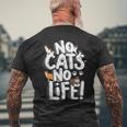 「No Cats No Life」 母の日 バレンタインデー 猫 母 メンズTシャツ バックプリント 高齢者への贈り物