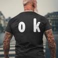 「Ok」面白い デザイン 語録 ネタ おもしろ 漢字 Ok メンズTシャツ バックプリント 高齢者への贈り物