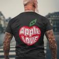 「Red Apple Fresh Fruit 」 ハート型 Love りんご フルーツ ユニークデザイン 長袖tシャツ メンズTシャツ バックプリント 高齢者への贈り物