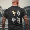 おもしろ新体操猫 メンズTシャツ バックプリント 高齢者への贈り物