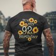 かわいいひまわり 92歳の誕生日 92歳の誕生日 長袖tシャツ メンズTシャツ バックプリント 高齢者への贈り物