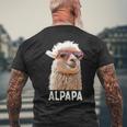 アルパカ・パパ・アルパパ・ラマ・パパ・アルパカ・パパ・ワーター・ワンダリングalpapa メンズTシャツ バックプリント 高齢者への贈り物
