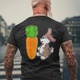 ウサギ ニンジン メンズTシャツ バックプリント 高齢者への贈り物