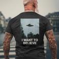 エイリアンufoアパレル「I Want To Believe」 メンズTシャツ バックプリント 高齢者への贈り物