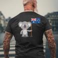 オーストラリアのコアラ オーストラリア国旗 メンズTシャツ バックプリント 高齢者への贈り物