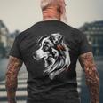オーストラリアン・シェパード・ドッグ愛好家はオージー・シェパードを愛する メンズTシャツ バックプリント 高齢者への贈り物