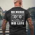 カセット No Music No Life Music Lover メンズTシャツ バックプリント 高齢者への贈り物