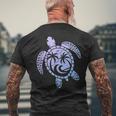 カメのモチーフ ヤシの木 波 フェス 夏 カメ サーフィン メンズTシャツ バックプリント 高齢者への贈り物