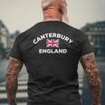 カンタベリー イギリス Uk イギリス シティ ユニオンジャック 旗 長袖tシャツ メンズTシャツ バックプリント 高齢者への贈り物