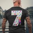 キッズ 7歳の誕生日パーティーケーキクライマークライムボルダリング メンズTシャツ バックプリント 高齢者への贈り物