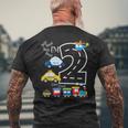 キッズトラック 電車 2歳の誕生日パーティー 幼児 2歳 誕生日 メンズTシャツ バックプリント 高齢者への贈り物