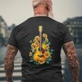 ギター 面白tシャツ おもしろ ギタリスト 服 音楽 メンズ キッズ ネタ 服 オリジナル 軽音 ひまわり メンズTシャツ バックプリント 高齢者への贈り物