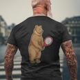 クマ テニス テニスラケット スポーツ メンズTシャツ バックプリント 高齢者への贈り物