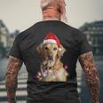 クリスマス ゴールデンレトリバー クリスマス ドッグツリー サンタハット リトリーバー 長袖tシャツ メンズTシャツ バックプリント 高齢者への贈り物