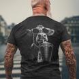 クール 牛 飲む アイスコーヒー 面白い 動物 ミーム Y2k グランジ メンズTシャツ バックプリント 高齢者への贈り物