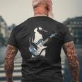 クールなペンギン ギターを弾く 音楽愛好家 ペンギン ギター 面白い メンズTシャツ バックプリント 高齢者への贈り物
