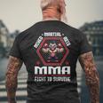ケージファイティングで生き残るための総合格闘技mmaファイト 長袖tシャツ メンズTシャツ バックプリント 高齢者への贈り物