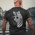 サングラス付きゼブラ おもしろゼブラ メンズTシャツ バックプリント 高齢者への贈り物
