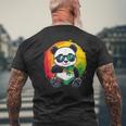 サングラス付きパンダ ラスタカラー メンズTシャツ バックプリント 高齢者への贈り物