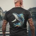 ザトウクジラ 動物 グラフィック イラスト ザトウクジラ メンズTシャツ バックプリント 高齢者への贈り物