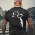 シェットランド・シープドッグ ポートレート シルエット 犬 シェルティー・ドッグ メンズTシャツ バックプリント 高齢者への贈り物
