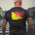 シチリア国旗 シチリア州パレルモ イタリア メンズTシャツ バックプリント 高齢者への贈り物