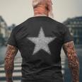 シルバー 星 5つの突起 メンズTシャツ バックプリント 高齢者への贈り物