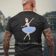 シンデレラ バレエ バレリーナ ポワント ダンサー ダンス グラフィック メンズTシャツ バックプリント 高齢者への贈り物