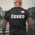 チェコ共和国 胸に Cesko 旗国旗 長袖tシャツ メンズTシャツ バックプリント 高齢者への贈り物