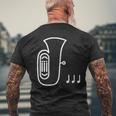 チューバ 楽器 吹奏楽 オーケストラ シンプル 音楽 メンズTシャツ バックプリント 高齢者への贈り物