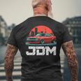 ディストレス Jdm レジェンド ドリフト レース レッドカー 東京スカイライン ギフト 長袖tシャツ メンズTシャツ バックプリント 高齢者への贈り物
