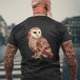 ハート柄の奇抜なパッチワークフクロウ メンズTシャツ バックプリント 高齢者への贈り物