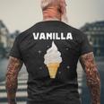 バニラ アイスクリーム コーン ジェラート スイートデザート 冷凍食品 メンズTシャツ バックプリント 高齢者への贈り物